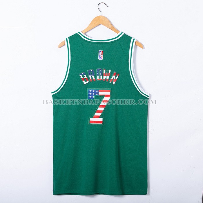 Maillot Boston Celtics Jaylen Brown NO 7 75th Bandera Edition Vert